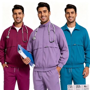 Blouse médicale 52002, <span class=keywords><strong>Veste</strong></span> gothique en Spandex véritable pour homme, Manteau coupe-vent long avec bas évasé - Product Image 1