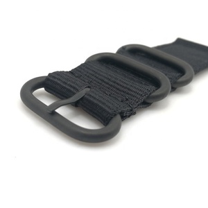 Bán Buôn Thể Thao 18 20 22 24 26 Mm 3 Nhẫn Đen Khóa Vải Nylon Ban Nhạc Đồng Hồ Chất Lượng Cao Zulu Dây Đeo Đồng Hồ - Product Image 6