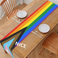 Chemin de table personnalisé motif arc-en-ciel gay, décoration de table pour aménagement de fête à domicile et présentation de banquet pour événements spéciaux