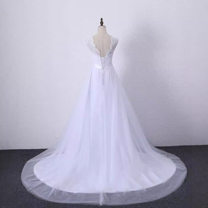 Wedding Dress Women's A-Line Sweetheart Neckline White Gown Natural Waistline Mid-length Elegant Party Dress - Product Image 4