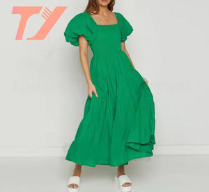 TUOYI Robe mi-longue à plusieurs niveaux à la mode d'été décontractée sexy de haute qualité pour femmes Robes de soirée - Product Image 1