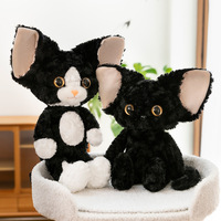 Peluche Chat Devon Rex Noir et Blanc en Coton PP, Jouet Compagnon Rembourré, Cadeau, Vente en Gros Directe Usine Chine