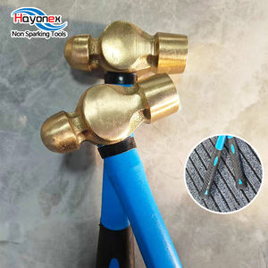 Outils anti-étincelles, outils <span class=keywords><strong>de</strong></span> sécurité, <span class=keywords><strong>marteau</strong></span> à tête sphérique en bronze d'aluminium avec manche en fibre, <span class=keywords><strong>marteau</strong></span> à rebondissement 1p - Product Image 6