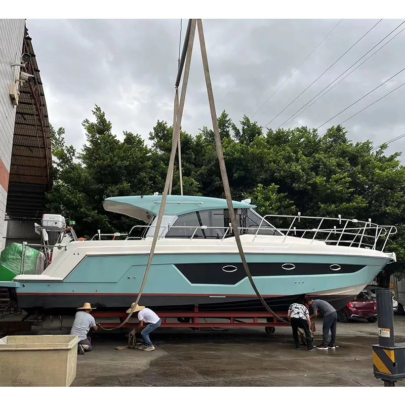 Barcos de ocio de yate de negocios de fibra de vidrio de 42 pies de lujo de alta calidad para barco de crucero Blue Ocean