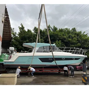 Hoge Kwaliteit Luxe 42ft Glasvezel Zakelijke Jacht Vrijetijdsschepen Voor Blauwe Oceaan Cruiseboot