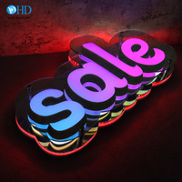 Fabricant 3d infini miroir arylic lettre signe personnalisé led piste lettre signe pour les affaires signe