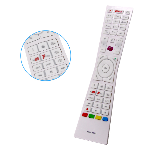 RM-C3232 White Remote Control Fit for JVC LED Smart 4K Ultra HD TV LT-43C862 LT-24C660(C) LT-24C661(C) LT-32C670(B) LT32C671(B)