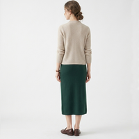 Cardigan en cachemire rayé personnalisé avec logo, vente en gros, pull décontracté à col en V pour femme, veste en tricot uni, vente directe d'usine