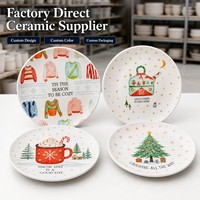 Décalcomanie de dessin animé moderne vaisselle en porcelaine écologique assiettes en céramique colorées pour fêtes de famille pour restaurant maison usine