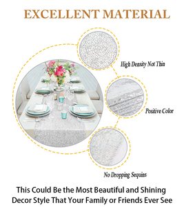 Chemins de table <span class=keywords><strong>en</strong></span> dentelle pour les mariages Nappe nordique pailletée, drapeau de table de Noël rouge doré, chemin de table de fête de mariage - Product Image 5