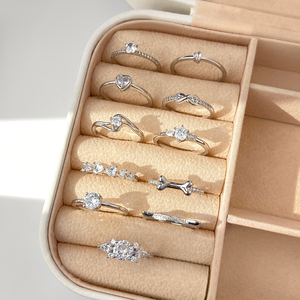 Trendy 2026 Factory Wholesale Price Cubic Zirconia Thin Multi Styles 18K Gold Plated Fashion <b>Stack</b> <b>Rings</b> for Women - Product Image 2