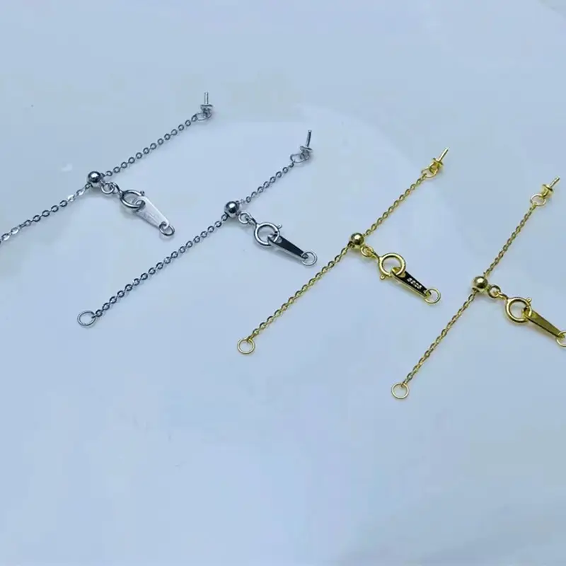 Liontin Manik-manik Dapat Disesuaikan Rantai Panjang Padat 925 Perak Murni Kalung Gelang Gesper Perhiasan Kustom