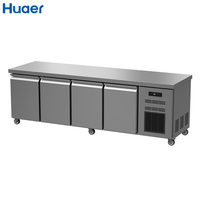 Congélateur coffre commercial INOX Chef Table, machine à glaçons, bar à eau, R290, acier inoxydable