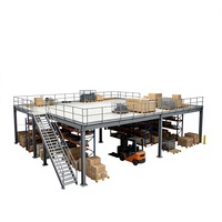 Étagère de mezzanine HONGXIN robuste en acier laminé à froid, sans boulons, avec revêtement en poudre, protection contre la corrosion, avec niveaux personnalisables