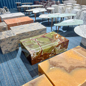 Lüks Oturma Odası Özel Modern Sehpa Tabanı Yan Sehpa Üstü için Toptan Premium İtalyan Siyah Beyaz Mermer Plakalar - Product Image 1