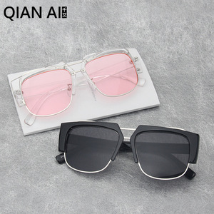 Lunettes de soleil irrégulières Qianai unisexes, monture en PC, protection UV400, type 3 verres C4-9101 - Product Image 4