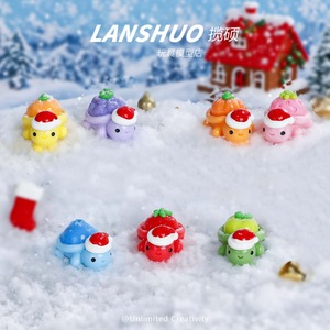 Lanshuo Resin Turtle <b>Christmas</b> Figurine With Fruit Design Cartoon DIY Desktop Ornament Blind <b>Box</b> Toy Set For Indoor Use - Product Image 1