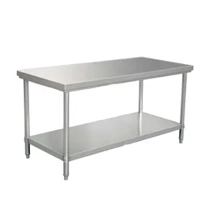 Venta al por mayor de alta calidad de acero inoxidable 201/304/Cocina/taller uso plano bajo estante mesa de trabajo