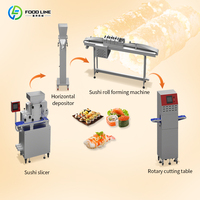 Ligne de production continue de rouleaux de sushi, machine automatique de distribution de riz et de formage de rouleaux