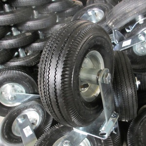 Roues à roulettes pneumatiques rigides en acier inoxydable fabriquées en usine, 3,50-4, 10 pouces - Product Image 1