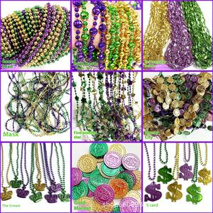 Décorations de fête de carnaval Mardi Gras, perles en plastique, collier pour le festival de <span class=keywords><strong>la</strong></span> Nouvelle-Orléans, maison en pain d'épices, décorations MG-01 - Product Image 2