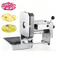 Commerciële mini elektrische groente- en fruitsnijder, ui-, sinaasappel-, citroen- en bananenchips snijmachine, aardappelchips maakmachine