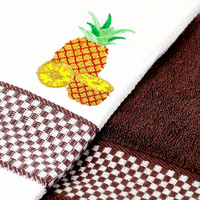 Serviette de cuisine gaufrée 100 % coton écologique avec broderie jacquard motif sport en tissu éponge