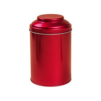 Mini boîte à thé ronde en métal portable pour l'emballage de voyage en finition or mat