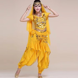 Jh848 Trending Style Dancing Clothing Set Stage Performance <strong>Dancer</strong> Wear Woman <strong>Belly</strong> Dance <strong>Costume</strong> 6 Piece Dance Suit for Women - Product Image 3