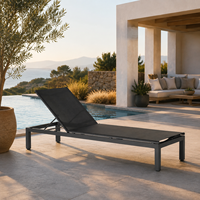 Chaise longue réglable moderne en aluminium, imperméable, pour hôtel, extérieur, bord de piscine, relaxation
