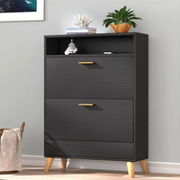 Meuble d'entrée à 4 niveaux, meuble d'entrée pour la maison, armoire à chaussures en teck fin, organisateur de rangement pour chaussures, armoire à chaussures pour la maison