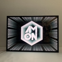 Miroir Magique Infini, Enseigne Néon Multi-couches, Conception Personnalisée Gratuite, Publicité 3D Personnalisée, Boîte à Lumière LED Miroirs Infinis