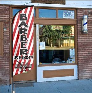 Asta de aluminio de doble cara personalizada, pancarta de peluquero personalizada para publicidad comercial, técnicas de impresión digital - Product Image 3