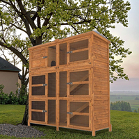 Poulailler extérieur moderne de luxe en bois, étanche, avec grande enclos et cage à mailles étendues, motif uni, facile à nettoyer, toutes saisons, maison pour animaux de compagnie