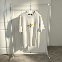 T-shirt surdimensionné vintage pour homme avec motif surfer, en coton épais, décontracté, coupe ample, manches courtes, style streetwear