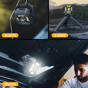 Lampe de travail portable Antuke, LED rechargeable, batterie, étanche, support trépied magnétique, lampe de camping, lampe d'urgence - Product Image 2