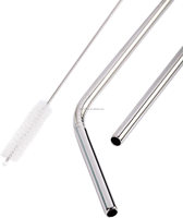 Paille à boire en métal réutilisable en acier inoxydable 304, couleur bambou, écologique