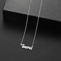 Collier avec pendentif lettre personnalisé en acier inoxydable plaqué or 18 carats, chaîne à maillons, charme d'anniversaire