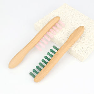 Masseur de cuir chevelu en bois de cristal naturel à usage domestique à la mode, antistatique, peigne de massage portable, produit de massage pour les cheveux, <span class=keywords><strong>bienfaits</strong></span> pour la tête - Product Image 2