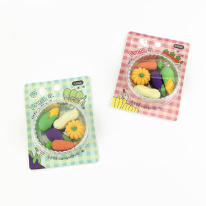 Gommes à effacer en forme de fruits et légumes fantaisie, mignonnes, kawaii, en vrac, mini puzzle kawaii pour enfants, gommes à effacer en caoutchouc pour fournitures scolaires - Product Image 4