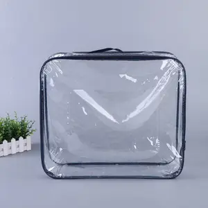 カスタム印刷ロゴ透明プラスチックPVCブランケットバッグ寝具包装用
