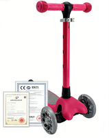 Trottinette moderne pour enfants à hauteur réglable, construction en acier et plastique avec trois roues en PU, jouet pliable pour l'extérieur