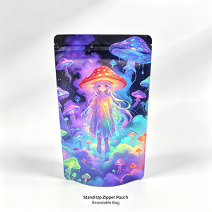 MOQ 500 Bolsas con Cierre Personalizadas con Acabado Mate Holográfico Brillante para Pequeñas Empresas, Marcas Independientes, Empaque de Snacks y Té 7/14/28/112g - Product Image 2