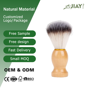Brosse à raser en poils naturels avec manche en bois, outil de coiffure pour salon de barbier, pour homme, pour savon à raser, mousse <span class=keywords><strong>et</strong></span> crème - Product Image 1