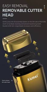 <span class=keywords><strong>Rasoir</strong></span> électrique Kemei KM-TX10 avec écran LED, rechargeable, pour cheveux, barbe et rasage de la tête pour hommes - Product Image 6