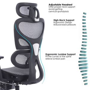 Modern Design Ergonomic Office Chair with Full Mesh Headrest & <b>Footrest</b> Comfortable Office Furniture - Product Image 3