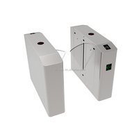 Barrière à portes battantes à hauteur complète avec lecteur de codes-barres/QR, moteur 24V/20W, boîtier en acier inoxydable 304, RS485/Relais