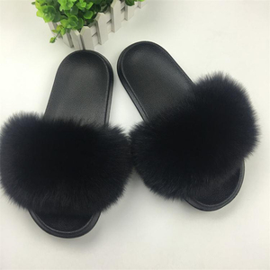 peluche pelo esponjoso sandalias de piel de mujer, <span class=keywords><strong>zapatillas</strong></span> de invierno cálido <span class=keywords><strong>zapatillas</strong></span> para las mujeres calientes - Product Image 2