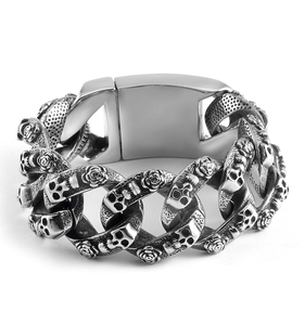 สร้อยข้อมือฮิปฮอปสำหรับผู้ชายสร้อยข้อมือกะโหลกศีรษะ304/316ลิตรสแตนเลส<span class=keywords><strong>2022</strong></span>จากผู้ผลิตจีน - Product Image 1