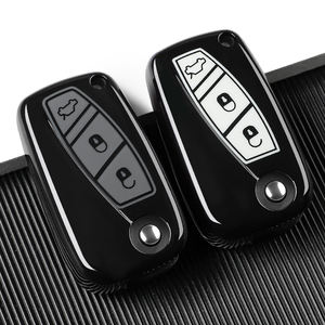 Pour <span class=keywords><strong>FIAT</strong></span> <span class=keywords><strong>500</strong></span> Panda Idea Stilo Ducato Punto Bravo Grande Minibus Doblo, étui de protection pour clé de voiture en TPU, 3 boutons, accessoires auto - Product Image 1